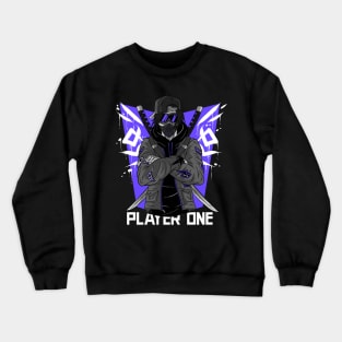 Player One Video Game Hero Urban Warrior Katana Crewneck Sweatshirt